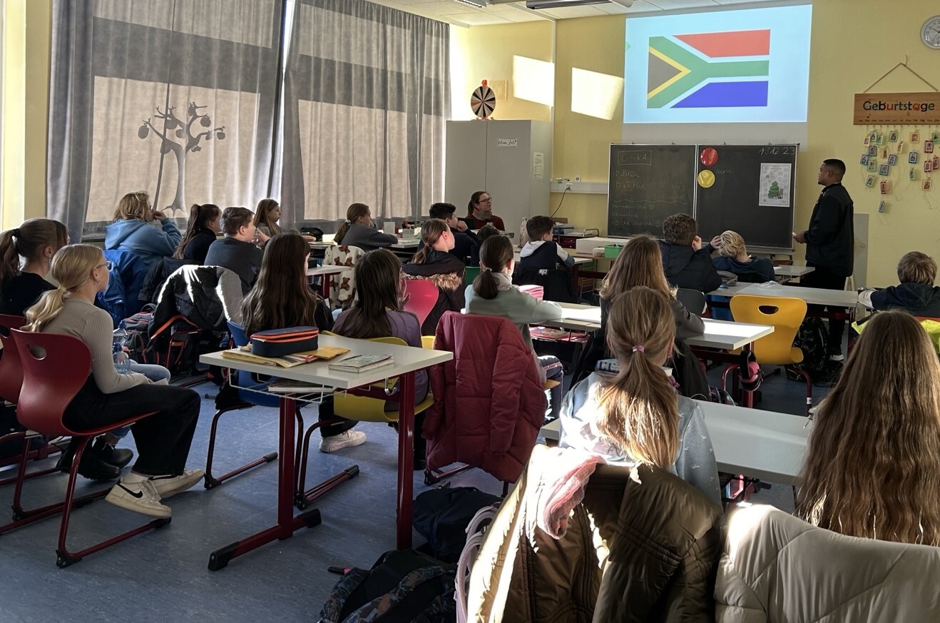  Südafrikanische Rugby-Spieler im Englischunterricht