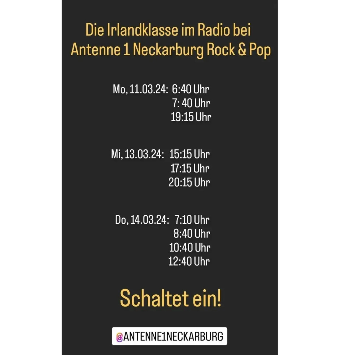 Die Irlandklasse zum Interview beim Radio