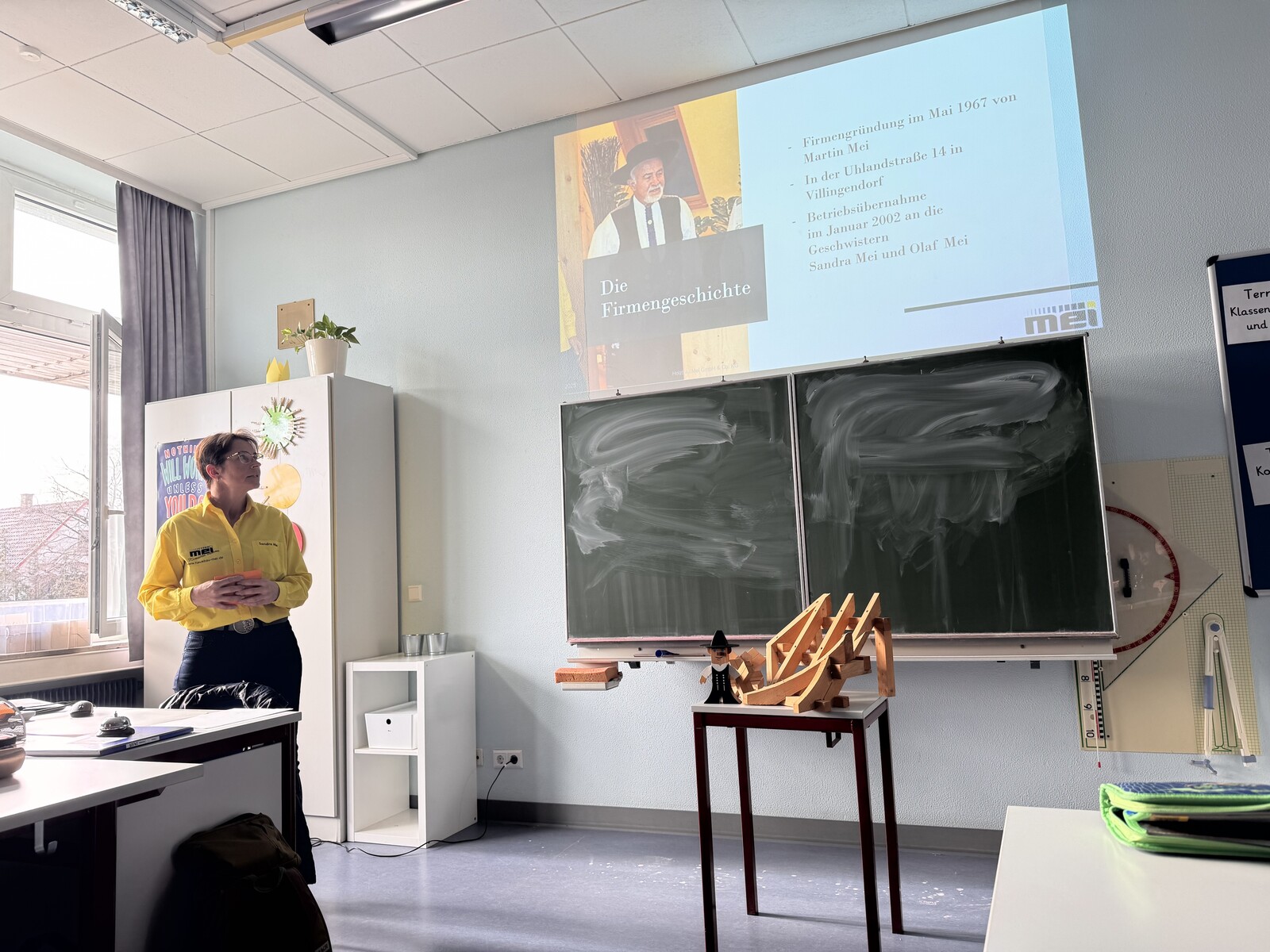 Holzbau Mei aus Villingendorf: Sandra Mei als Ausbildungsbotschafterin in Klasse 8